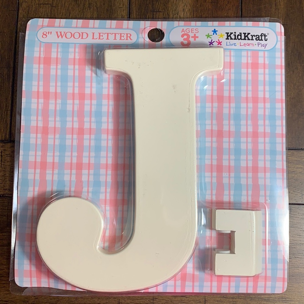 KidKraft 8” Wooden Letter J White